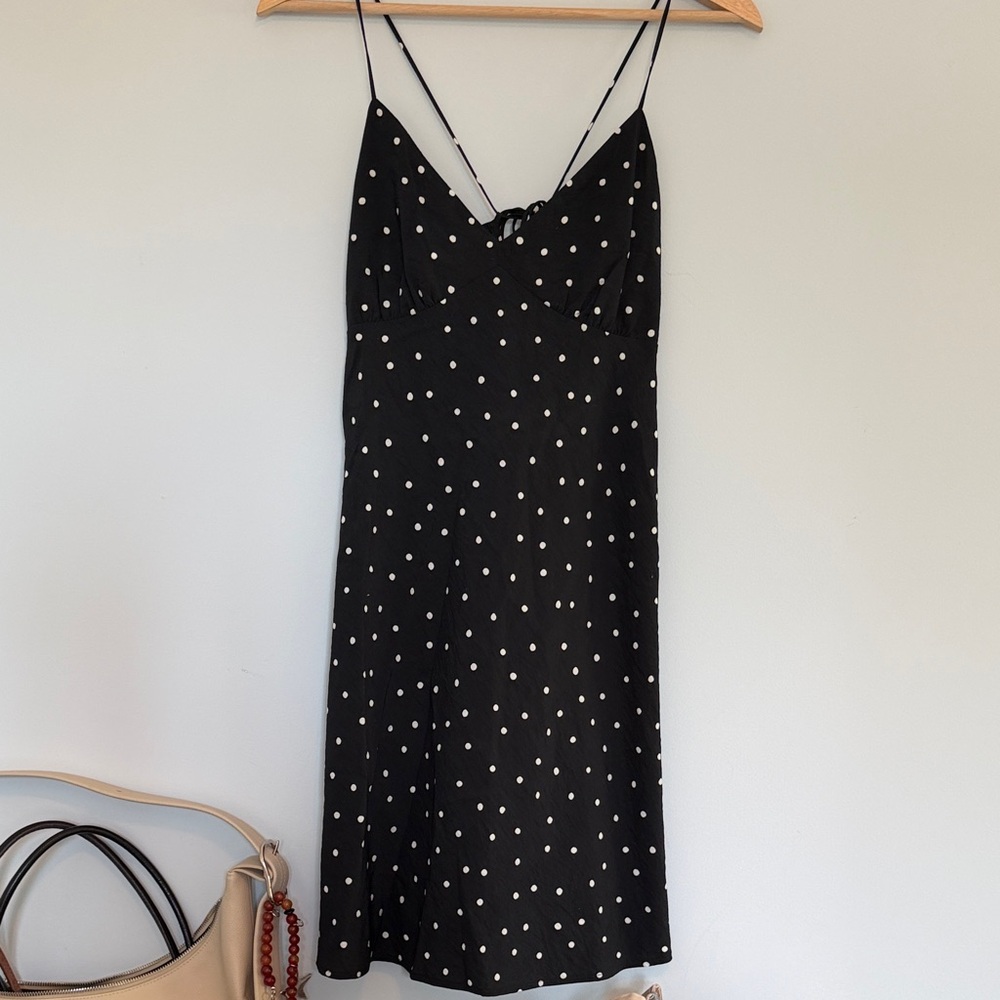 Madewell Black Polka Dot Slip Dress